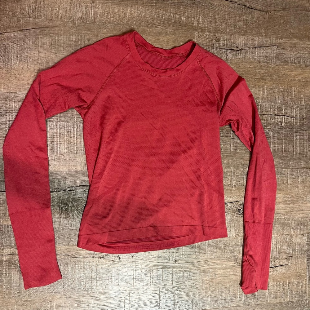 Lululemon Athletica Red Long Sleeve Top